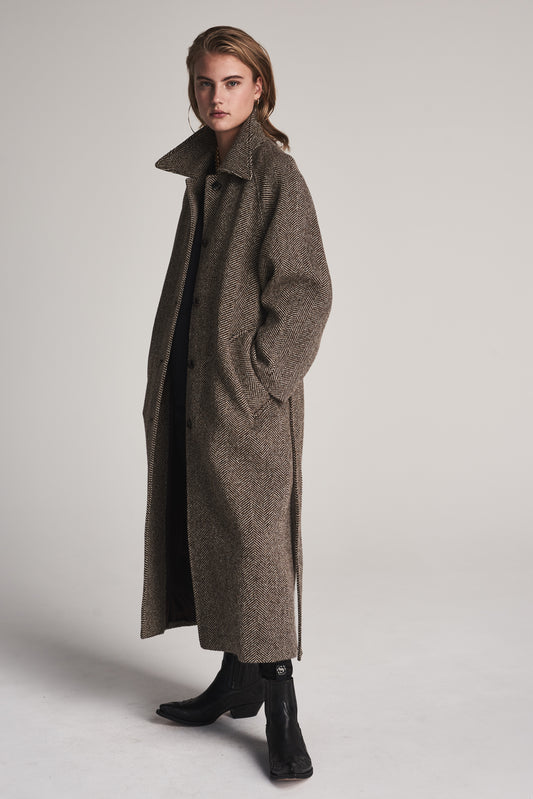 Margaux Herringbone Coat | Camel
