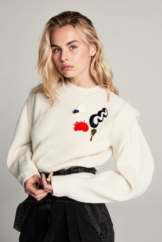 Valou Cashmere Knitted Sweater | Off-White