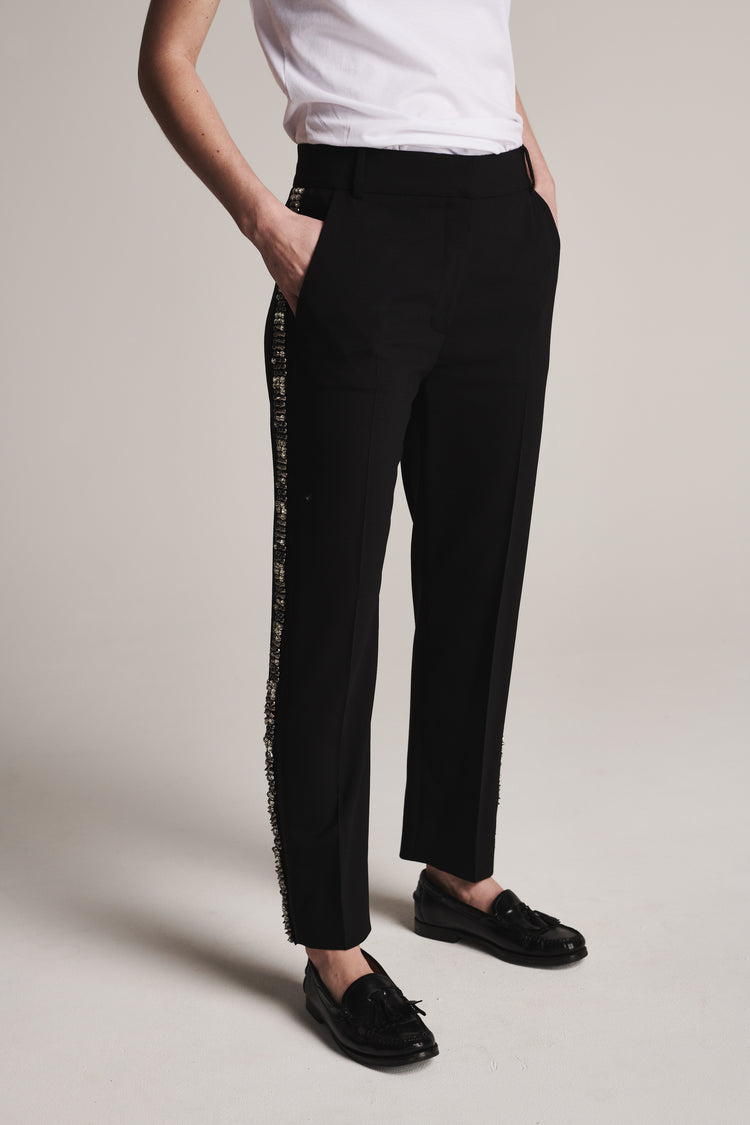 Bao Piping Chain Smoking Pants | Black