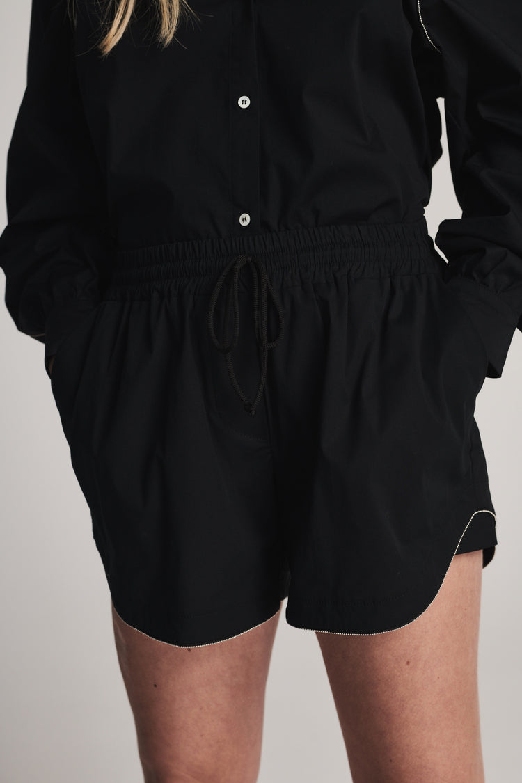 Piya Poplin Shorts | Black