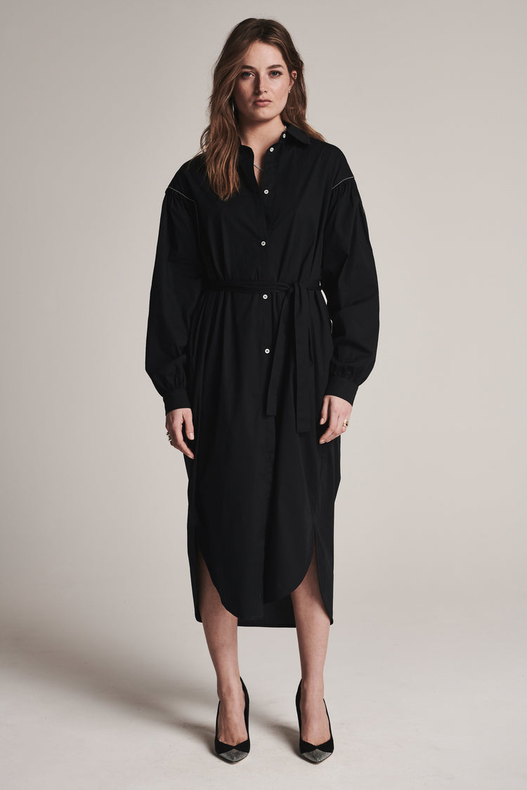 Donao Cotton Poplin Dress | Black