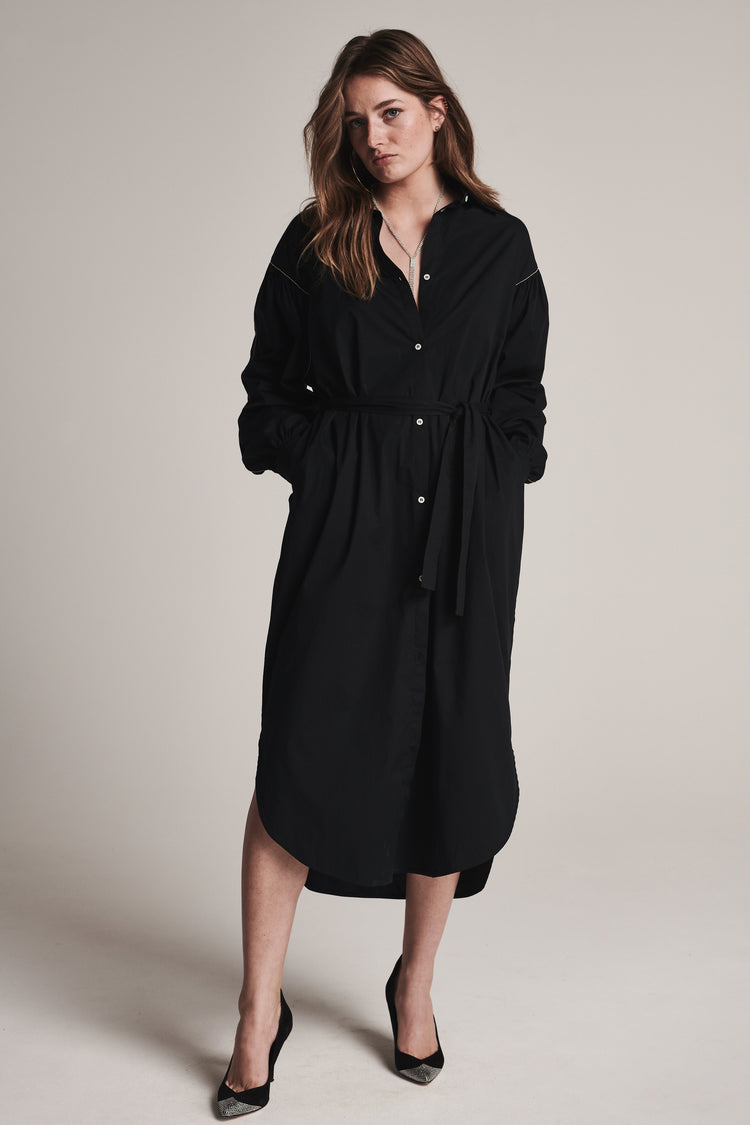 Donao Cotton Poplin Dress | Black