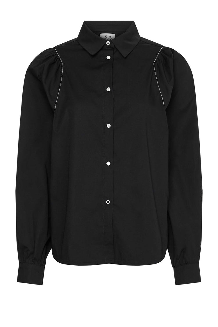 Noa Cotton Poplin Shirt | Black